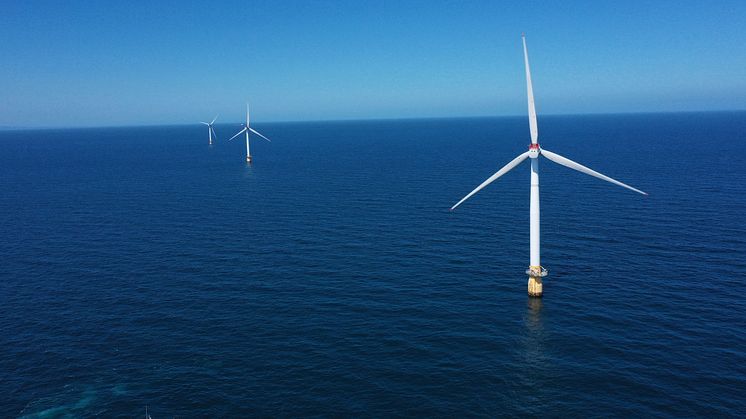 Hywind Scotland, verdens første flytende vindmøllepark, Equinor. (Foto: Michal Wachucik  - Copyright - Equinor)