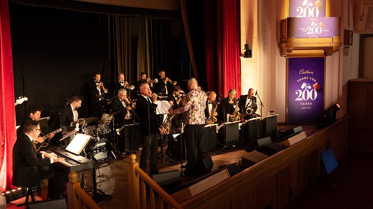 Jazz band performing in Cadbury Concert Hall