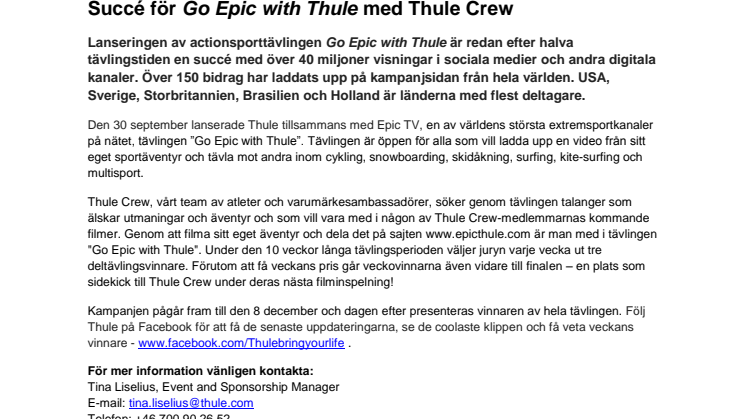 Succé för Go Epic with Thule med Thule Crew