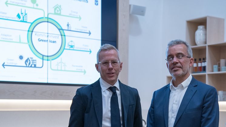 Kommuninvests gröna finansieringsprogram leds av hållbarhetschefen Björn Bergstrand och utlåningschefen Björn Söderlundh