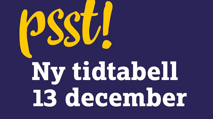 13 december – ny tidtabell på Skånetrafiken