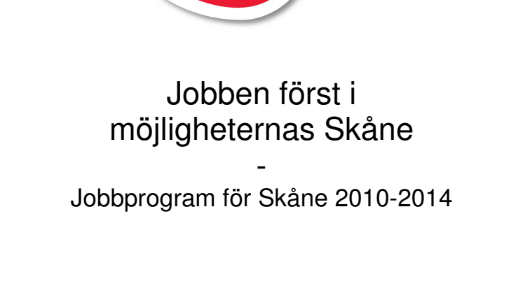 Jobbprogram för Skåne