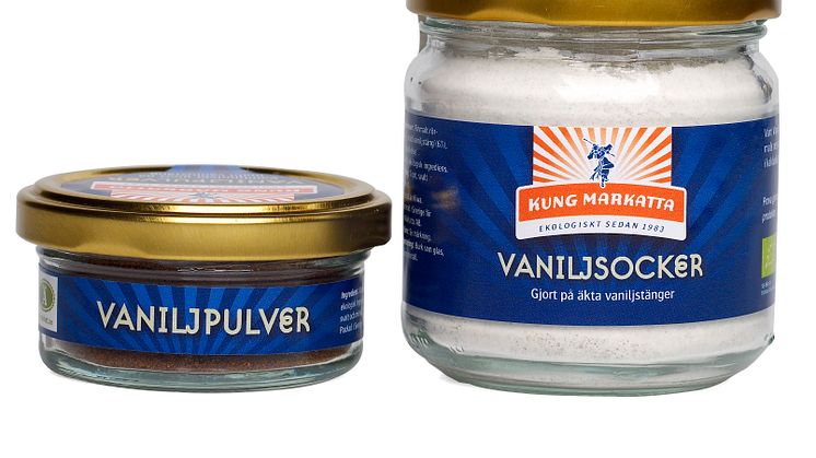 Äntligen äkta ekologiskt vaniljpulver och vaniljsocker från Kung Markatta