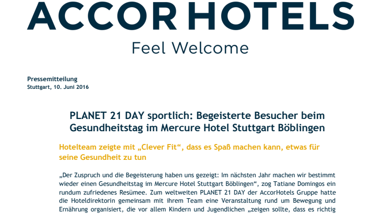 ​PLANET 21 DAY sportlich: Begeisterte Besucher beim Gesundheitstag im Mercure Hotel Stuttgart Böblingen