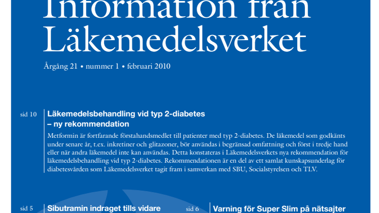 Information från Läkemedelsverket #1 2010