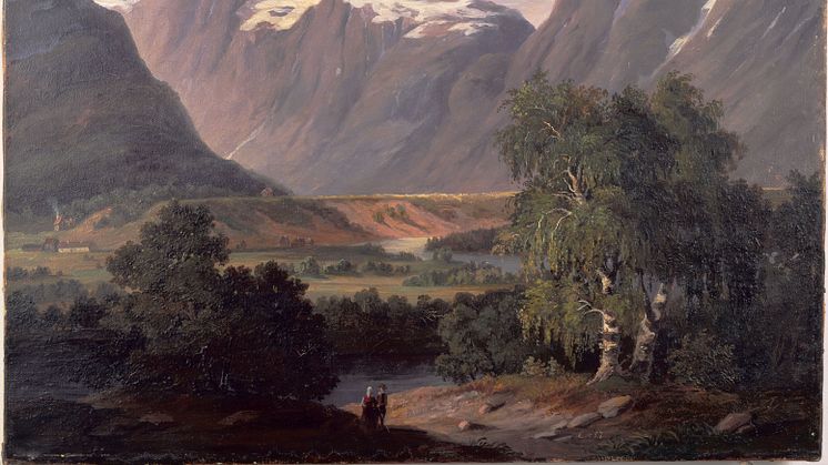 Målning "Norskt landskap" Karl XV (1856). 