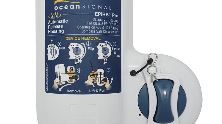 Hi-res image - Ocean Signal - The Ocean Signal SafeSea EPIRB1 Pro with Category 1 Auto Deploy Bracket 