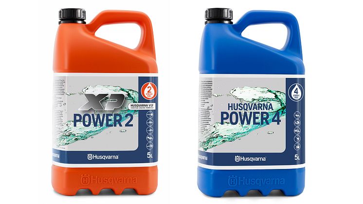 Nu lanserar Husqvarna en egen alkylatbensin i två varianter: XP Power 2 för 2-taktsmotorer och Power 4 för 4-taktsmotorer.