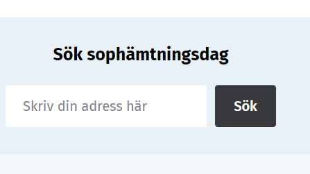 Problem med funktionen "Sök sophämtningsdag"