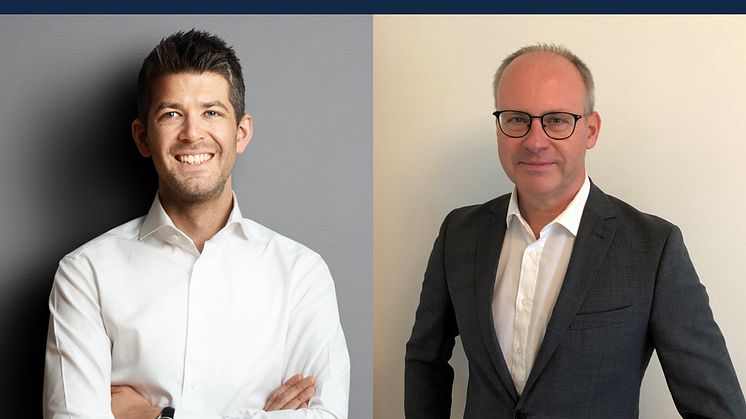 Fredrik Backman, VD Ludvig & Co, tillsammans med Peter Calderon som har rekryterats som ny Affärsområdeschef för Fastighetsförmedlingen.