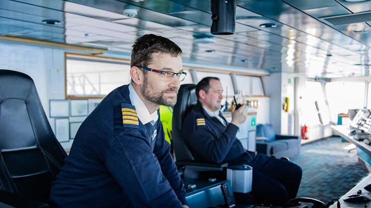 Scandlines captain Stefan Wehland and chief mate Thomas Bischoff