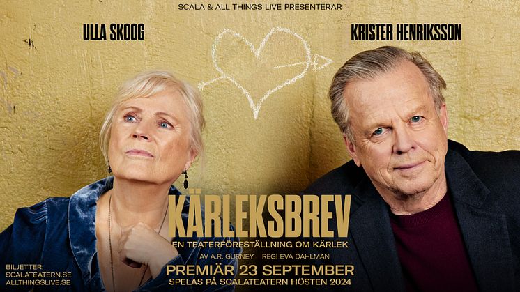 Ulla Skoog och Krister Henriksson i "Kärleksbrev" – en brevväxlande kärlekshistoria