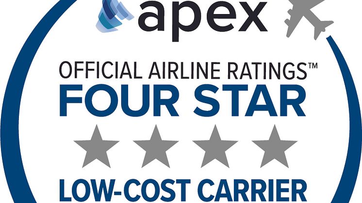 Norwegian Named Four-Star Low-Cost Airline by APEX
