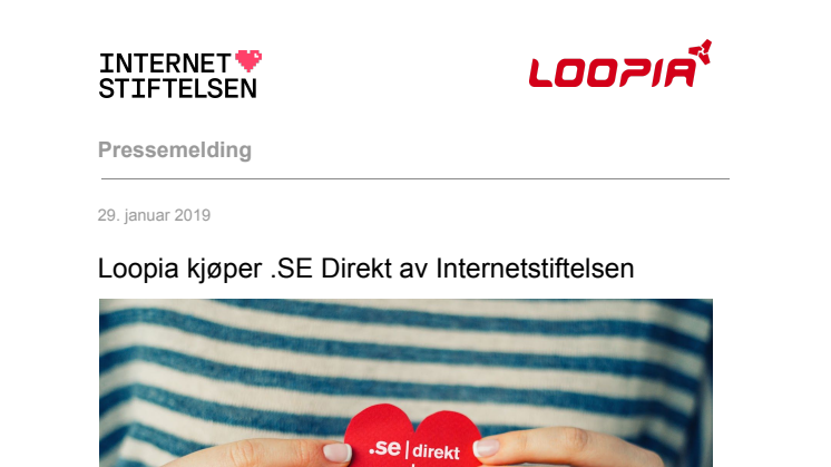 Loopia kjøper .SE Direkt av Internetstiftelsen