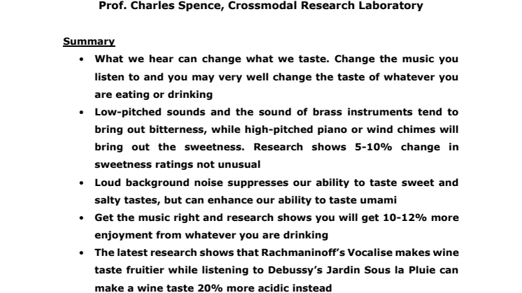 Musik påverkar våra smaklökar