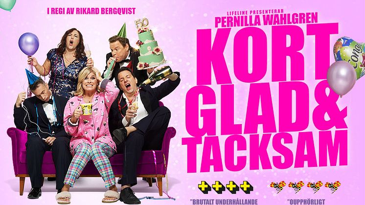 Tv4 visar Pernilla Wahlgrens prisbelönta föreställning ”Kort Glad & Tacksam” lördag 14 december!