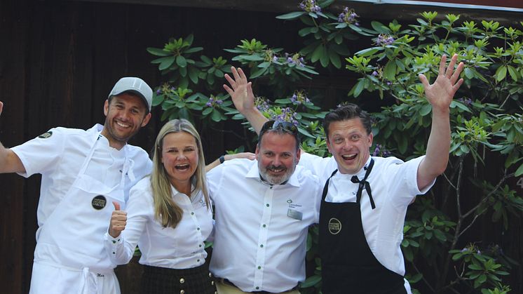 Lantmännen Unibake og Flying Culinary Circus på Unibakedagen 2018. Fra venstre: Mathias Spieler Bugge, Aina Hagen, Thomas Bjarkholm og Tor Jørgen Kramprud Arnesen. 