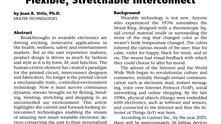 Enabling Smart Wearable Technology: Flexible, Stretchable Interconnect