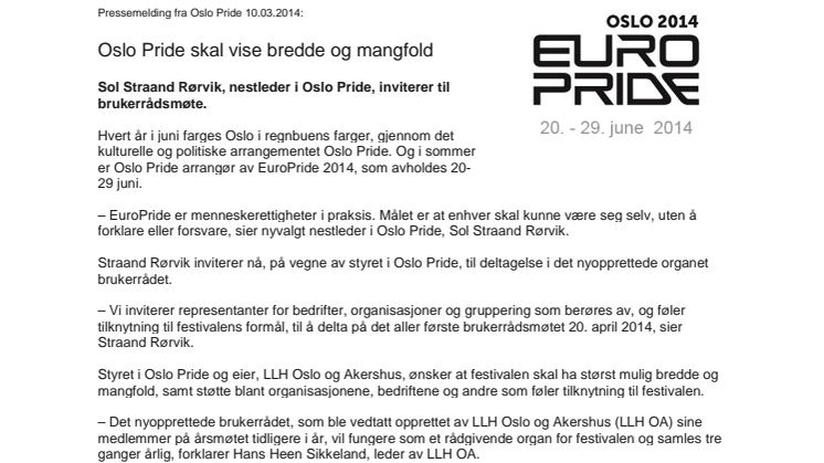 Oslo Pride skal vise bredde og mangfold