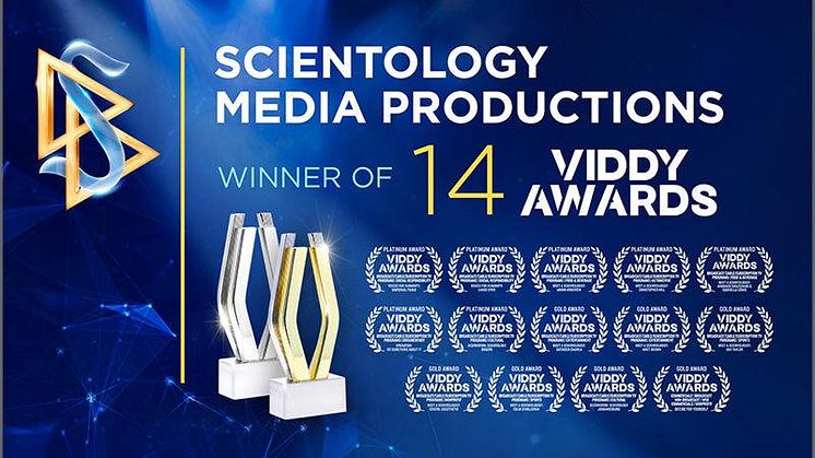 10 juni 2024 -- Scientology Media Productions belönades med 14 Viddy Awards, inklusive 7 Platinum, i 2024 års internationella pristävling som belönar framstående videos i den digitala världen.