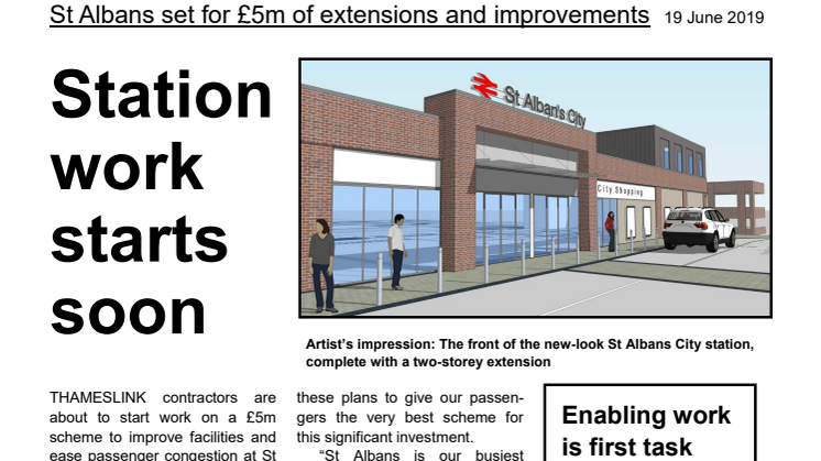 St Albans station redevelopment starts soon