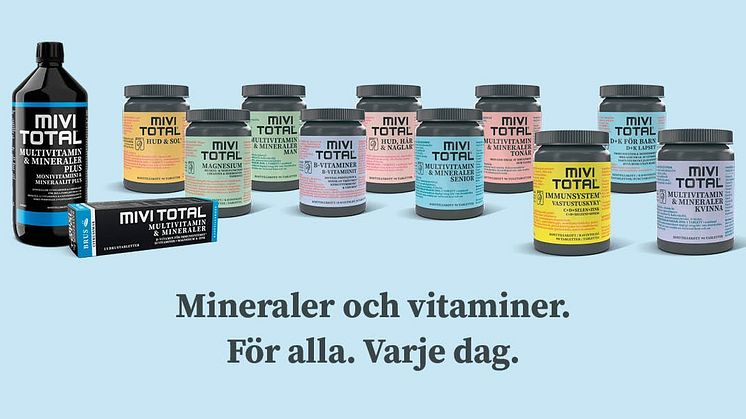 Mivitotal storsatsar - nytt sortiment av kosttillskott och ny design!