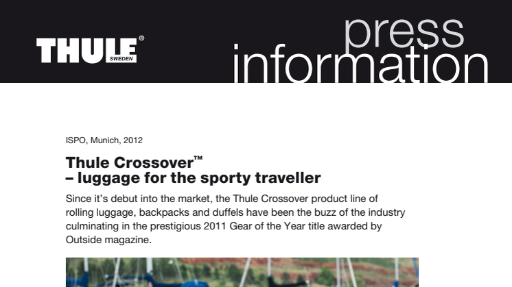 Thule Crossover™ – luggage for the sporty traveller