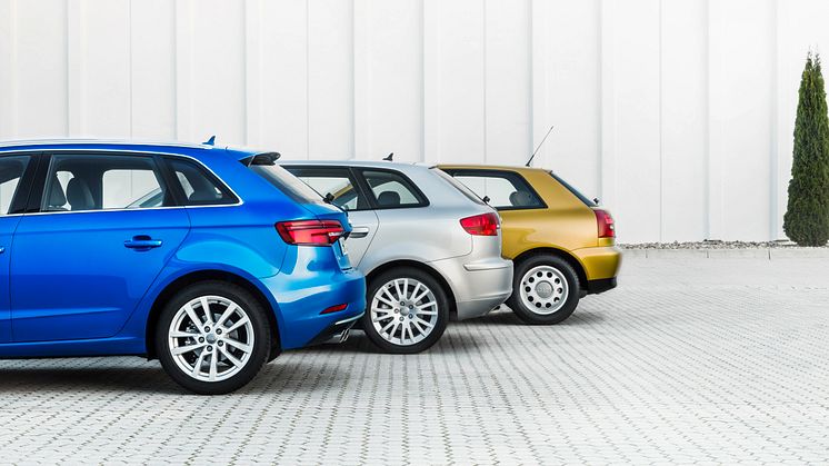 Audi A3, Generation 1 fra 1996,  Generation 2 fra 2004, Generation 3 fra 2016