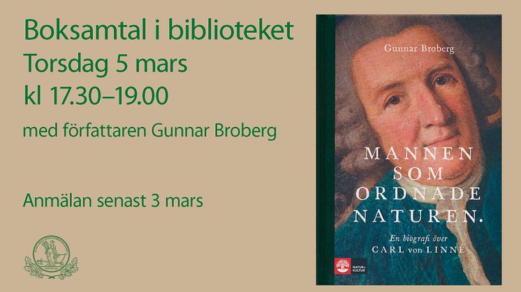 2020-03-05: Boksamtal, Mannen som ordnade naturen