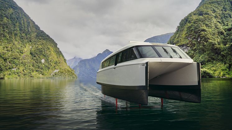 The best work commute in the world? Candela P-12, a new revolutionizing electric hydrofoil ferry, will shuttle workers across Lake Manapōuri, voted NZ's most beautiful lake.