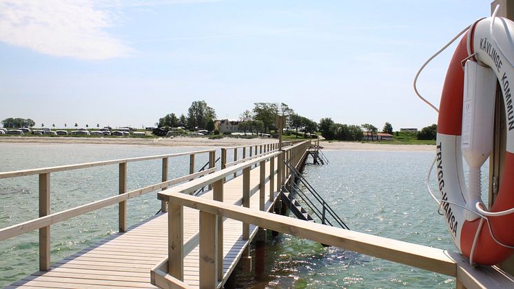 Barsebäckstrand sett från bryggan.