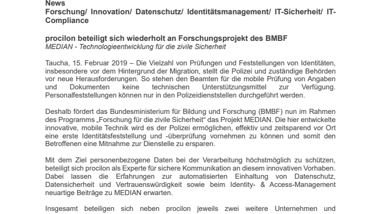 procilon beteiligt sich wiederholt an Forschungsprojekt des BMBF