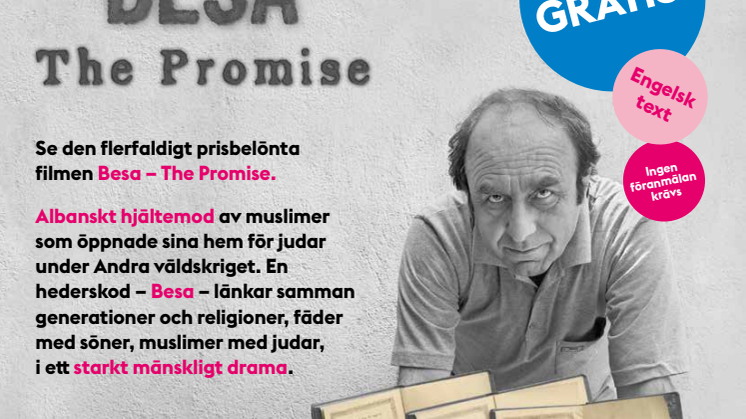 Program för Sverigepremiär dokumentärfilmen Besa -the promise och paneldebatter