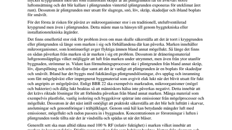 SP artikel - Stor risk att modulbyggnationer med plintgrund inte uppfyller BBR