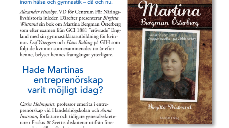 Inbjudan till  release av bok om svenskan som satte Linggymnastiken på världskartan
