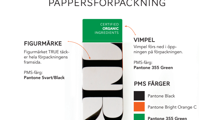 Pappersförpackning för True Organic of Sweden