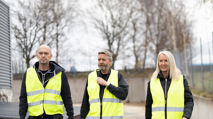 Claes Bohlin, Leif Johansson och Ann-Sofie Ståhl på Solör Bioenergi
