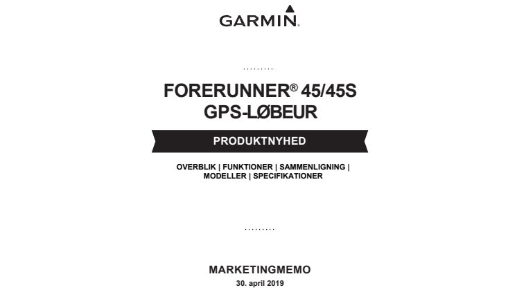 Produkt memo Forerunner 45