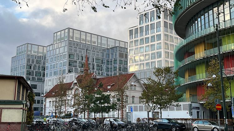 Nya vårdbyggnaden på Skånes universitetssjukhus område i Malmö.