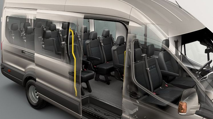 A Ford bemutatkozik a Busz Expón. A Ford 18 személyes Transit Minibus alacsonyabb fogyasztást, magasabb szintű kényelmet és biztonságot ígér