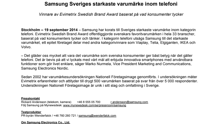 Samsung Sveriges starkaste varumärke inom telefoni