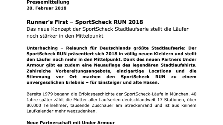 Runner’s First – SportScheck RUN 2018