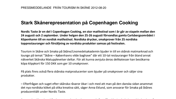 Stark Skånerepresentation på Copenhagen Cooking