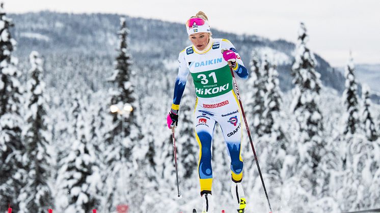 Frida Karlsson är en av 14 aktiva som kommer att representera Sverige i Tour de Ski 2022/2023. Foto: Bildbyrån