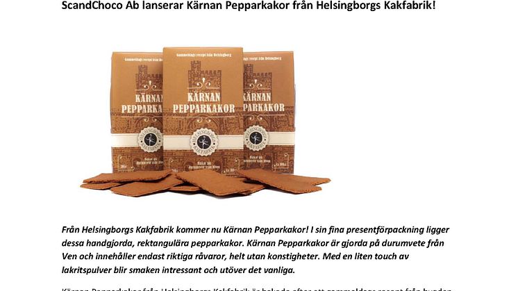 ScandChoco lanserar Kärnan Pepparkakor från Helsingborgs Kakfabrik!
