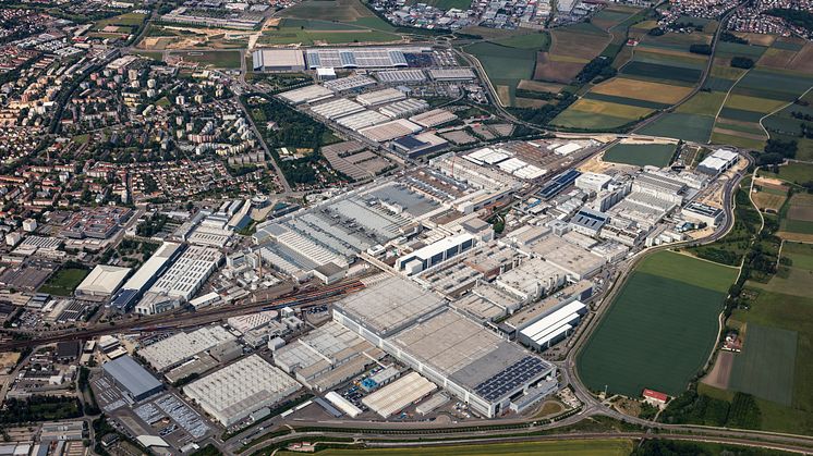 Luftfoto af Audis fabrik i Ingolstadt
