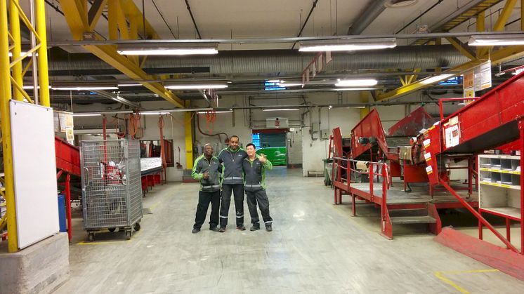 Nå er de i havn på Postens godssenter på Alnabru
