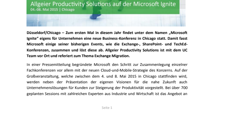 Allgeier Productivity Solutions spricht auf der Microsoft Ignite