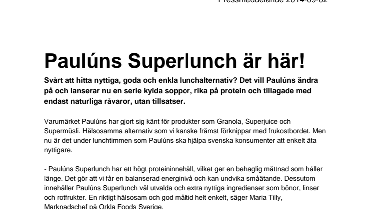 Paulúns Superlunch är här!