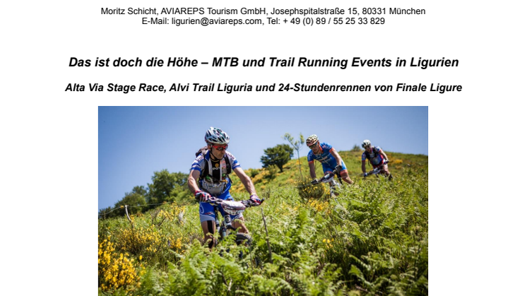 Das ist doch die Höhe – MTB und Trail Running Events in Ligurien
